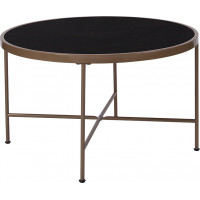 Flash Furniture NAN-JN-21751CT-GG Chelsea Collection Black Glass Coffee Table with Matte Gold Frame 