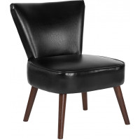 Flash Furniture QY-A02-BK-GG HERCULES Holloway Series Black Leather Retro Chair 