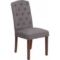 Flash Furniture QY-A18-9325-GY-GG HERCULES Grove Park Series Gray Fabric Tufted Parsons Chair 