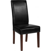 Flash Furniture QY-A37-9061-BKL-GG Greenwich Series Black Leather Parsons Chair 