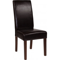 Flash Furniture QY-A37-9061-BRNL-GG Greenwich Series Brown Leather Parsons Chair 