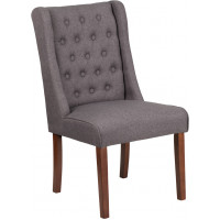 Flash Furniture QY-A91-GY-GG HERCULES Preston Series Gray Fabric Tufted Parsons Chair 