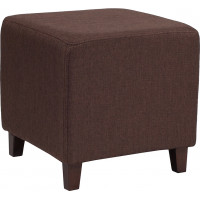 Flash Furniture QY-S09-BRN-GG Ascalon Upholstered Ottoman Pouf in Brown Fabric 