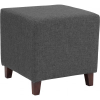 Flash Furniture QY-S09-DGY-GG Ascalon Upholstered Ottoman Pouf in Dark Gray Fabric 