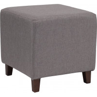Flash Furniture QY-S09-LGY-GG Ascalon Upholstered Ottoman Pouf in Light Gray Fabric 
