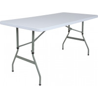Flash Furniture RB-3050ADJ-GG 30''W x 60''L Height Adjustable Granite White Plastic Folding Table 