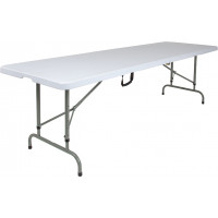 Flash Furniture RB-3096FH-ADJ-GG 30''W x 96''L Height Adjustable Bi-Fold Granite White Plastic Folding Table 