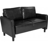 Flash Furniture SL-SF919-2-BLK-GG Candler Park Upholstered Loveseat in Black Leather 