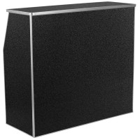 Flash Furniture XA-BAR-48-MAR-GG 4' Black Marble Laminate Foldable Bar 