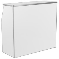 Flash Furniture XA-BAR-48-WH-GG 4' White Laminate Foldable Bar 