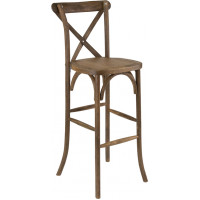 Flash Furniture XA-X-BAR-GO-GG HERCULES Series Dark Antique Wood Cross Back Barstool 