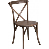 Flash Furniture XU-X-EA-GG HERCULES Series Stackable Early American Wood Cross Back Chair 