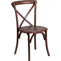 Flash Furniture XU-X-MAH-GG HERCULES Series Stackable Mahogany Wood Cross Back Chair 