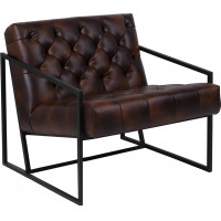 Flash Furniture ZB-8522-BJ-GG HERCULES Madison Series Bomber Jacket Leather Tufted Lounge Chair 