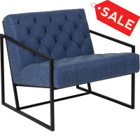 Flash Furniture ZB-8522-BL-GG HERCULES Madison Series Retro Blue Leather Tufted Lounge Chair 