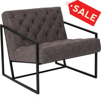 Flash Furniture ZB-8522-GY-GG HERCULES Madison Series Retro Gray Leather Tufted Lounge Chair 