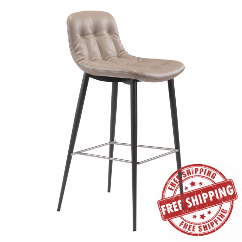 Set of 2 Tangiers Bar Chair Taupe 