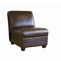 Baxton Studio A-85-001-Dark BRN Armless Club Chair in Dark Brown