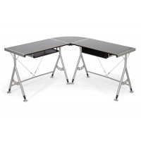 Baxton Studio AA-2007-X2(wenge)-desk Elburn Dark Brown L-Shaped Modern Computer Desk