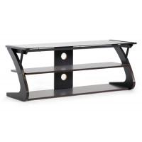 Baxton Studio AA-TV-10(wenge)-TVS Sculpten Dark Brown And Black Modern Tv Stand With Glass Shelves