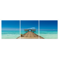 Baxton Studio AF-1012ABC Azure Tropics Mounted Photography Print Triptych