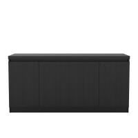 Manhattan Comfort 100653 Viennese 62.99 in. 6-Shelf Buffet Cabinet in Black Matte