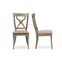 Baxton Studio ALR-13312-Grey Balmoral Chic Country Cottage Antique and X-Back Dining Side Chair Set of 2