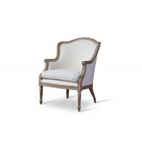 Baxton Studio ASS292Mi CG4 Charlemagne Traditional French Accent Chair-Oak