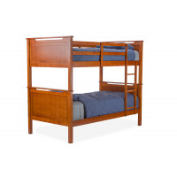 Baxton Studio BB3311-Twin Bed-Antique Oak Wexford Contemporary Twin-Size Bunk Bed