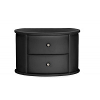Baxton Studio BBT3067-Black-NS Ritchie Oval Upholstered Modern Nightstand