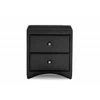 Baxton Studio BBT3106-Black-NS Dorian Upholstered Modern Nightstand