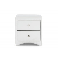 Baxton Studio BBT3106-White-NS Dorian Upholstered Modern Nightstand