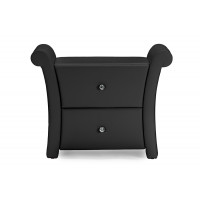 Baxton Studio BBT3111A1-Black-NS Victoria 2 Storage Drawers Nightstand Bedside Table
