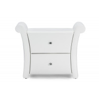 Baxton Studio BBT3111A1-White-NS Victoria Matte 2 Storage Drawers Nightstand Bedside Table