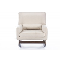 Baxton Studio BBT5121-Grey-RC Contemporary Rocking Chair with Pillow