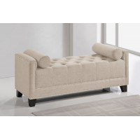 Baxton Studio BBT5160-Light Beige-Bench Hirst Bedroom Bench