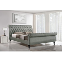 Baxton Studio BBT6317-King-Grey-DE800 Antoinette Grey Modern Platform Bed - King