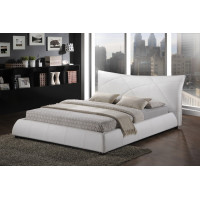 Baxton Studio Bbt6325-White-Queen Corie Modern Platform Bed