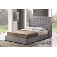 Baxton Studio Bbt6327-King-Grey(Bh-63805) Ipswich Linen Modern Platform Bed