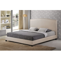 Baxton Studio BBT6328-Queen-Light Beige (B-55B) Aisling Fabric Platform Bed - Queen Size