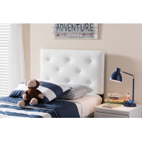 Baxton Studio BBT6431-White-Twin HB Baltimore Upholstered Twin Size Headboard