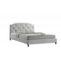 Baxton Studio BBT6440-Full-White Canterbury Contemporary Full-Size Bed