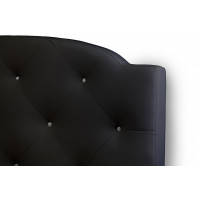 Baxton Studio BBT6440-Queen-Black Canterbury Contemporary Queen-Size Bed