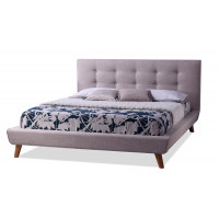 Baxton Studio BBT6537-Full-Beige Jonesy Scandinavian Style Mid-century Beige Full Size Platform Bed