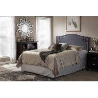 Baxton Studio BBT6563-Dark Grey-King HB Aubrey and Contemporary Dark Grey Fabric King Size Headboard