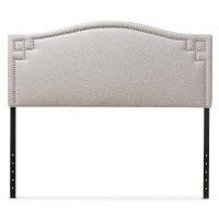 Baxton Studio BBT6563-Greyish Beige-Full HB Aubrey and Contemporary Grayish Beige Fabric Full Size Headboard