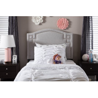 Baxton Studio BBT6563-Greyish Beige-Twin HB Aubrey Upholstered Twin Size Headboard
