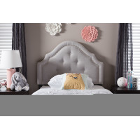 Baxton Studio BBT6564-Greyish Beige-Twin HB Cora Upholstered Twin Size Headboard