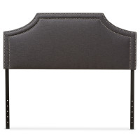 Baxton Studio BBT6566-Dark Grey-Queen HB Avignon Upholstered Queen Size Headboard