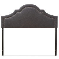 Baxton Studio BBT6567-Dark Grey-Queen HB Rita Upholstered Queen Size Headboard